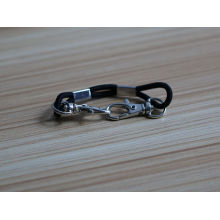wholesale simple black rubber lace with snap hook bracelet